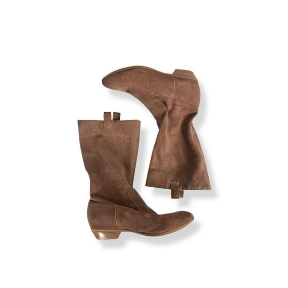 Schutz Brown Suede Mid-Calf Boots - Picture 7 of 10